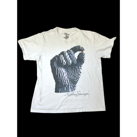 RARE The Art of the Brick-Nathan Sawaya LEGO ART TEE T-SHIRT Kids Child Sz M - Picture 1 of 5